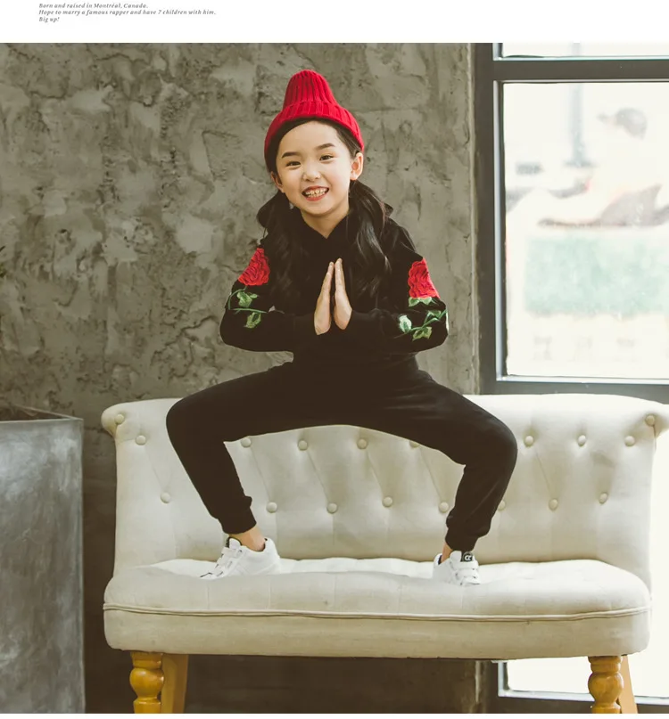 spring autumn winter hooded velour kids girl clothes coats pants sets sports little big girls clothing sets spring autumn 2017 black tops and pants  4 5 6 7 8 9 10 11 12 13 14  years old little big teenage girls set girl 2017 child girl set  (9)