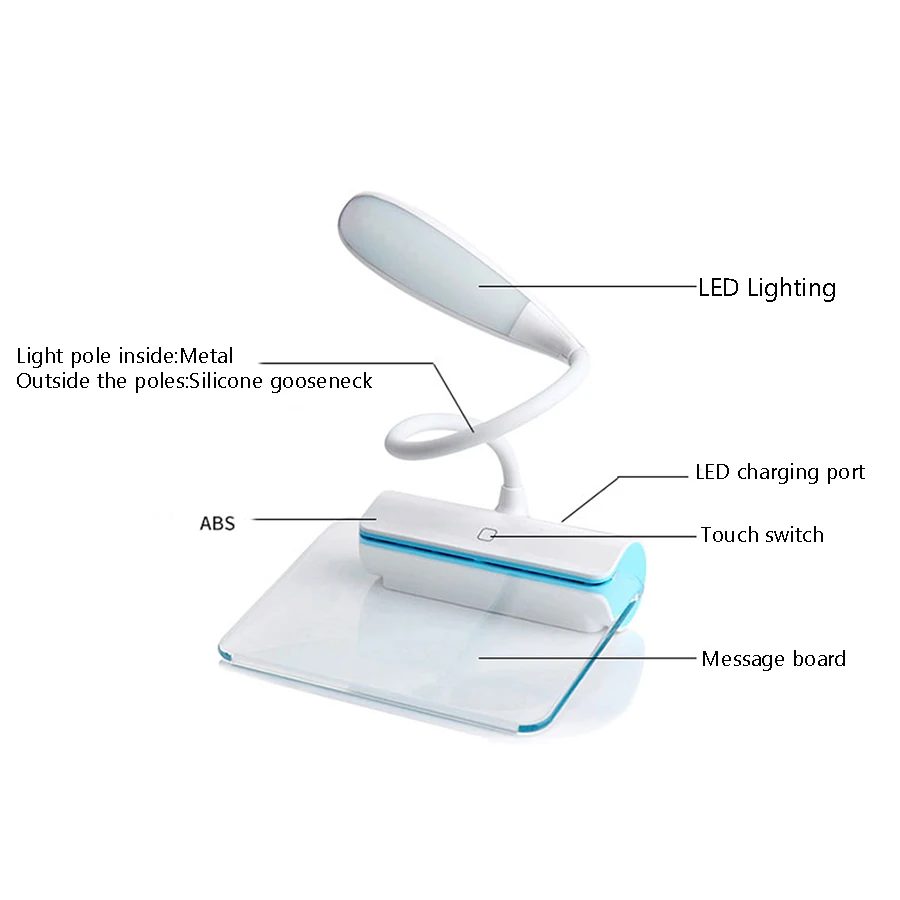Новинка, светодиодный Настольный светильник, защита глаз, USB, Rechageable, светодиодный, настольная лампа, сенсорный переключатель, светильник для чтения, сообщение, светильник, 3 режима затемнения