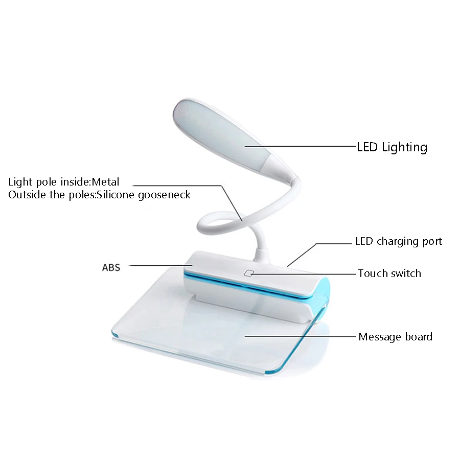  Novelty LED Table Lamp Eye Protection USB Rechageable LED Desk Lamp Touch Switch Reading Light Mess