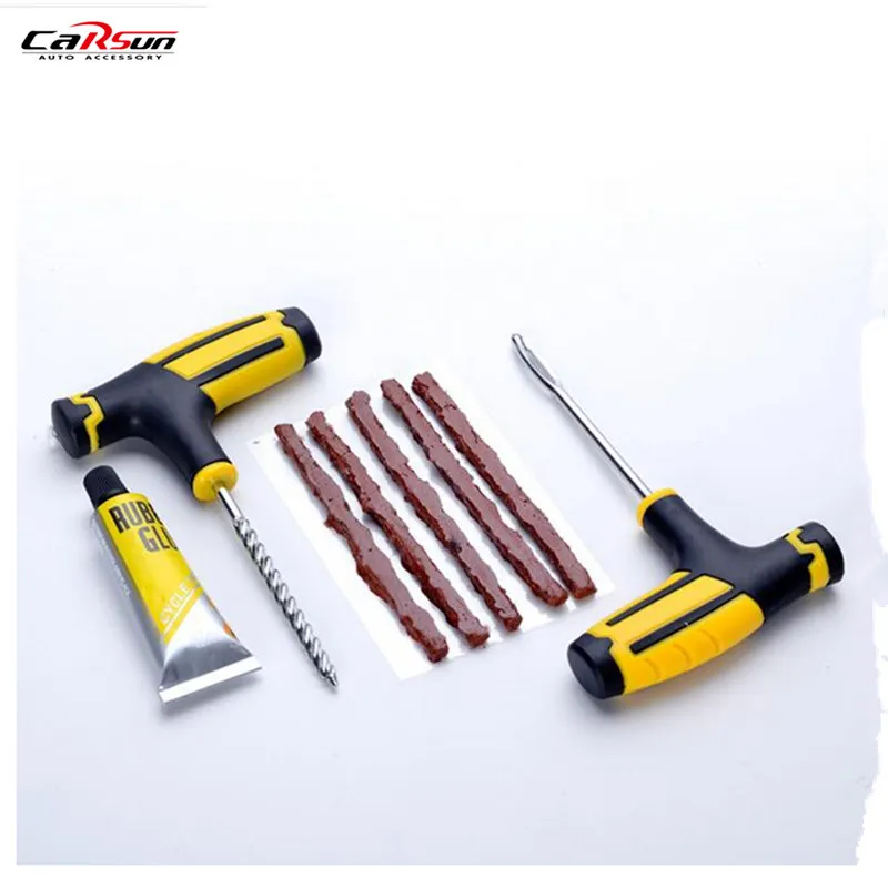 

CARSUN Professional Car Tire Repair Kit Car Bike Tubeless Tire Tyre Puncture Plug Repair Kit Tool Car Accessories CZK-8008