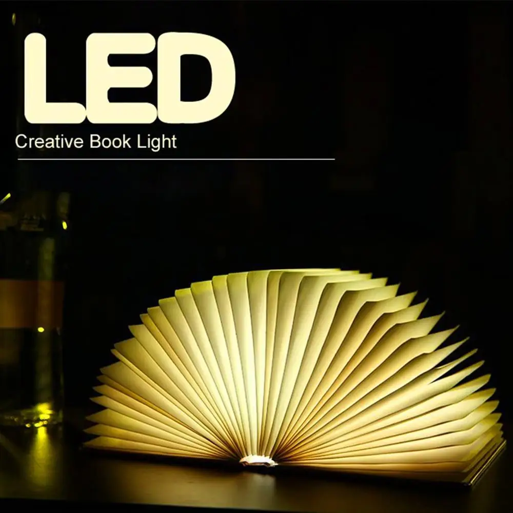 Светодиодный светильник для книг креативный деревянный складной и гибкий магнитный USB Перезаряжаемый светодиодный ночник с откидной