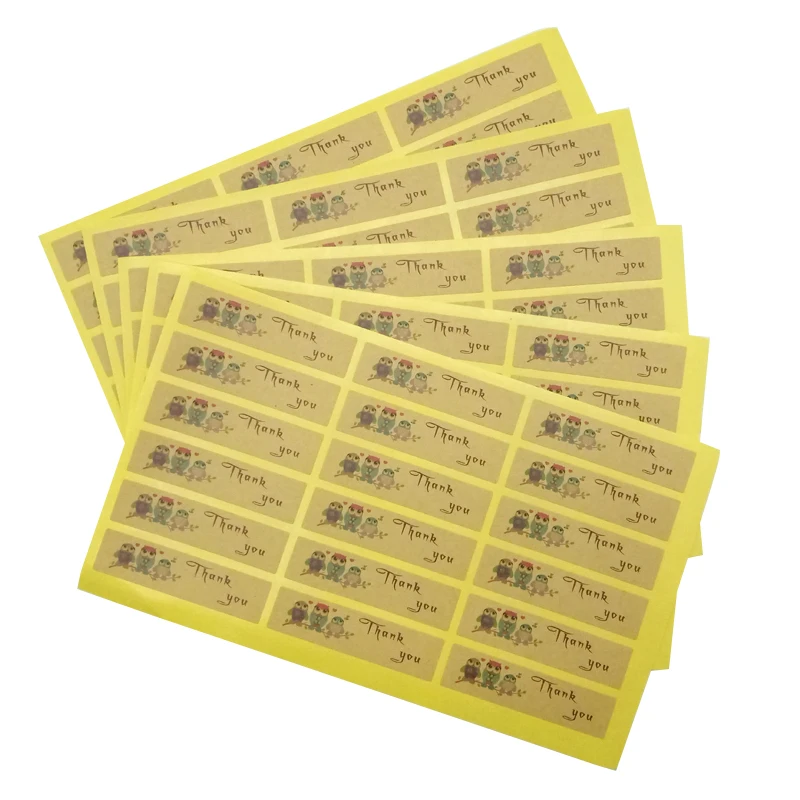 

180pcs/Lot Cute Owl "Thankyou" Cake Packaging Sealing Label Sticker Adhesive Christmas Gift Stationery Sticker
