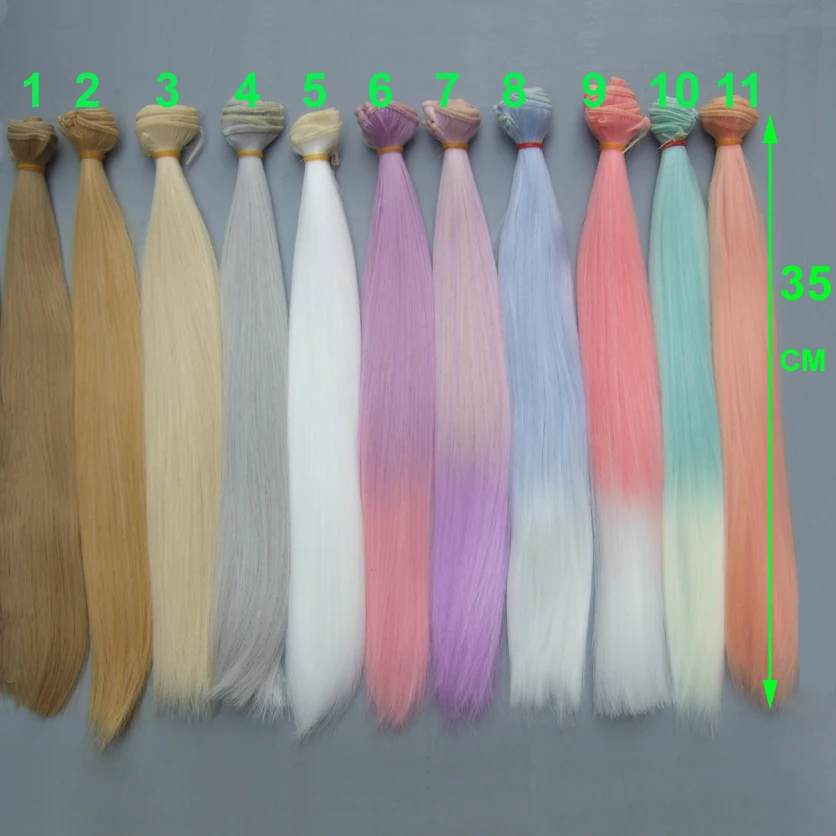 

35cm doll hairs heat resistant color straight BJD doll trees diy doll wigs