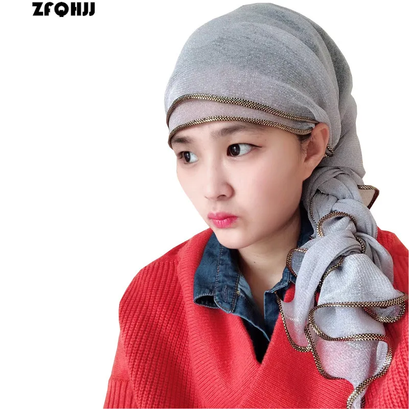 ZFQHJJ Spring Fashion Women Organza Scarf Shawl Stole Muslim Islam Arab