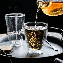 Зеленый код креативный боросиликатный молоток сетка двухслойная стеклянная термостойкая стеклянная чашка кружка для молока на завтрак