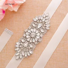 С украшением в виде кристаллов и горный хрусталь свадебный пояс Бисер Свадебная лента для свадьбы платье ручной работы для свадьбы AccessoriesJ149S