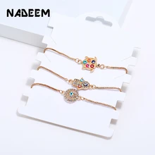 Высокое качество Золотой Цвет 3 шт./лот бисер, от сглаза Фатимы, черепаха шарм браслеты для женщин ссылка браслет Pulseira ювелирные изделия Bijoux