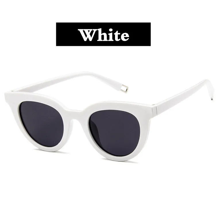 Новинка, кошачий глаз, Ретро стиль, мужские и женские солнцезащитные очки, корейский океан, пленка, солнечные очки, Джокер, уличная съемка, тренд, УФ солнцезащитные очки - Цвет оправы: White