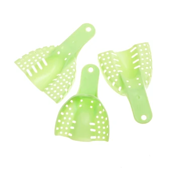 

10pcs/Set Green Plastic Dental Impression Trays Denture Instrument