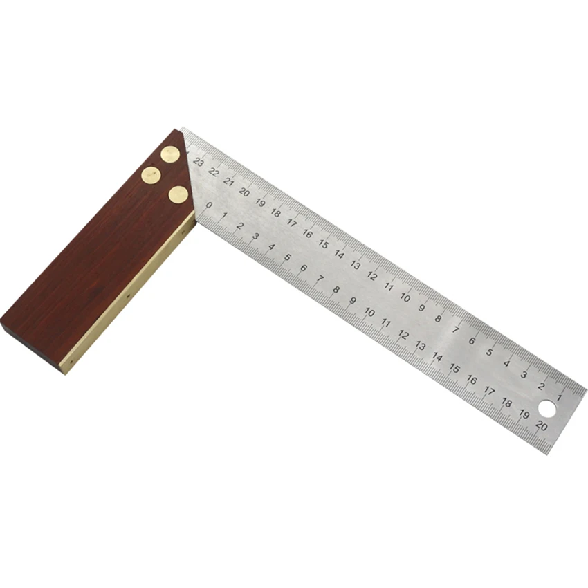 

25cm Stainless Steel Angle Finder Ruler with Mahogany Handle 90 Degree Angle Ruler Square Angle Measuring Tool for Carpenters