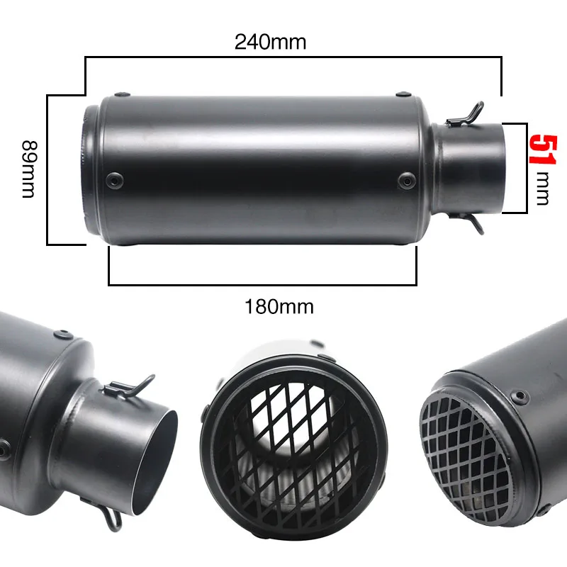 ZSDTRP мотоцикл выхлопной универсальный глушитель мотоцикл 51/60 мм SC выхлопной для Honda Kawasaki Yamaha KTM DUCATI ATV - Цвет: D-51mm