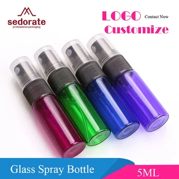 

Sedorate 50 pcs/Lot Glass Spray Refillable Bottle Perfume Containers Mini Glass Vial 5ML Colored Glass Automizer Bottle LZ025