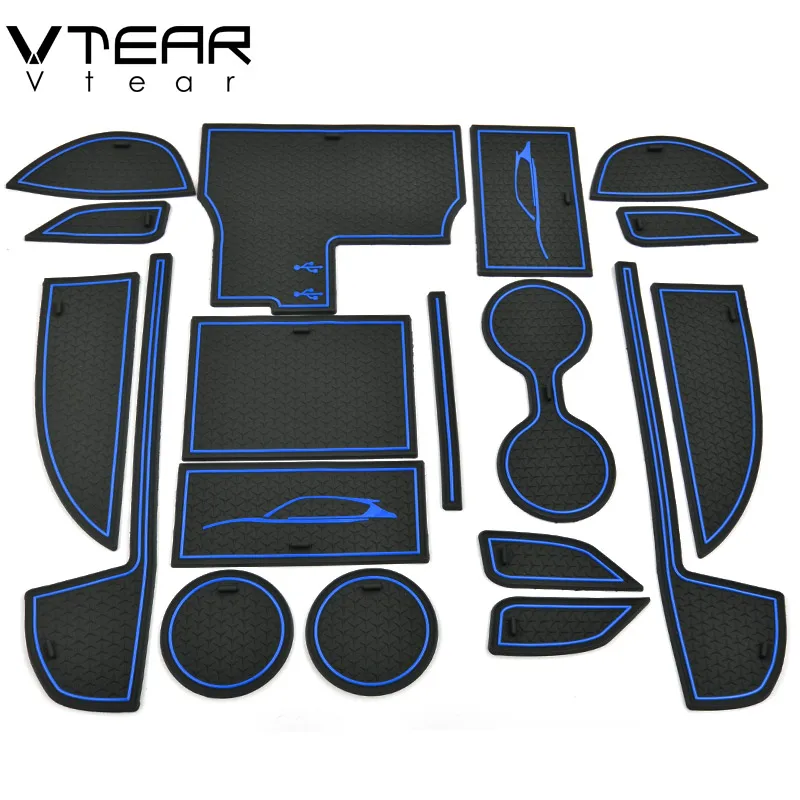 

Vtear For Mazda CX-5 CX 5 CX5 2017 2018 2019 Gate slot pad rubber mat door mat anti-slip Cup pad Interior decoration accessories