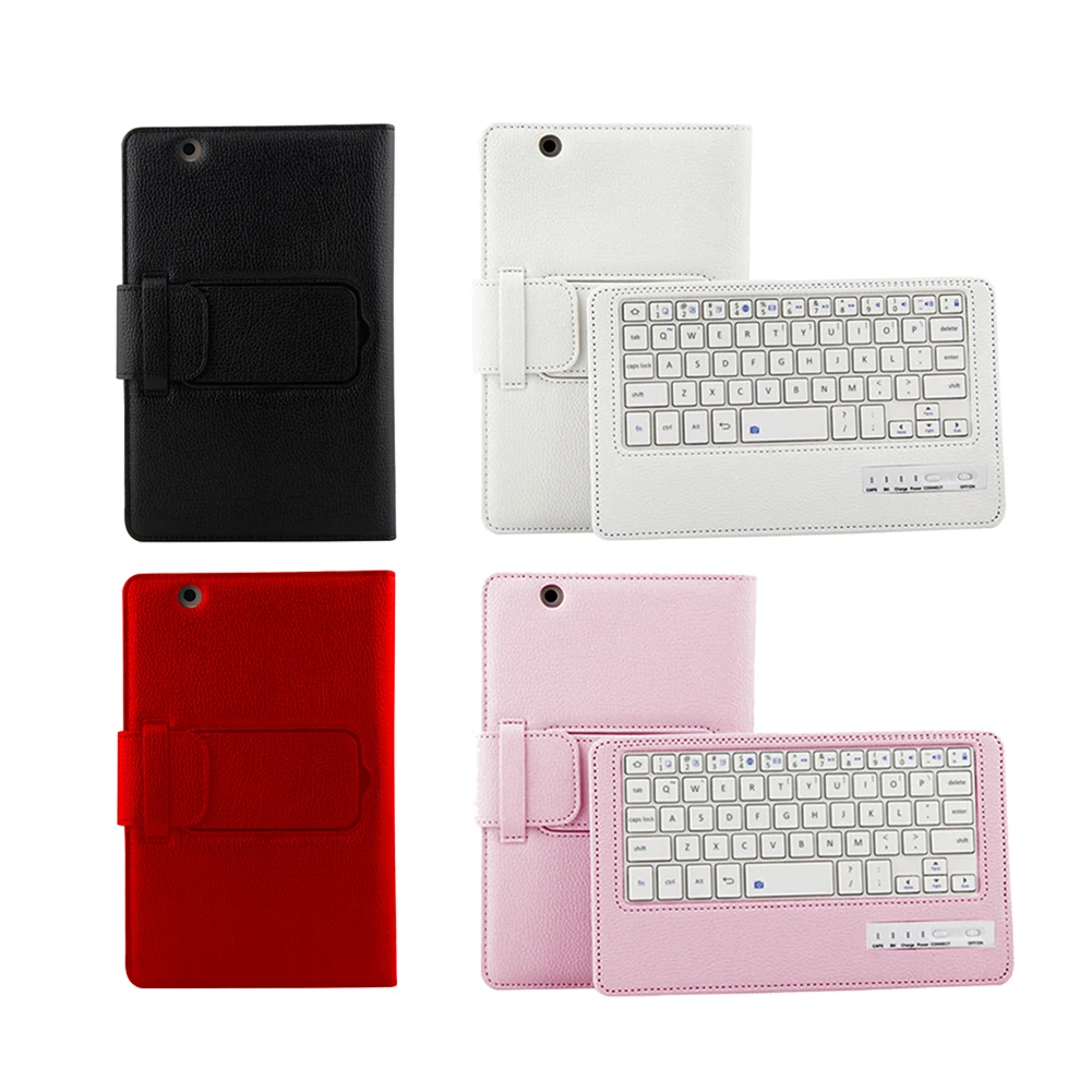Wireless Bluetooth Magnetic Removable font b Keyboard b font Folio PU Leather font b Case b