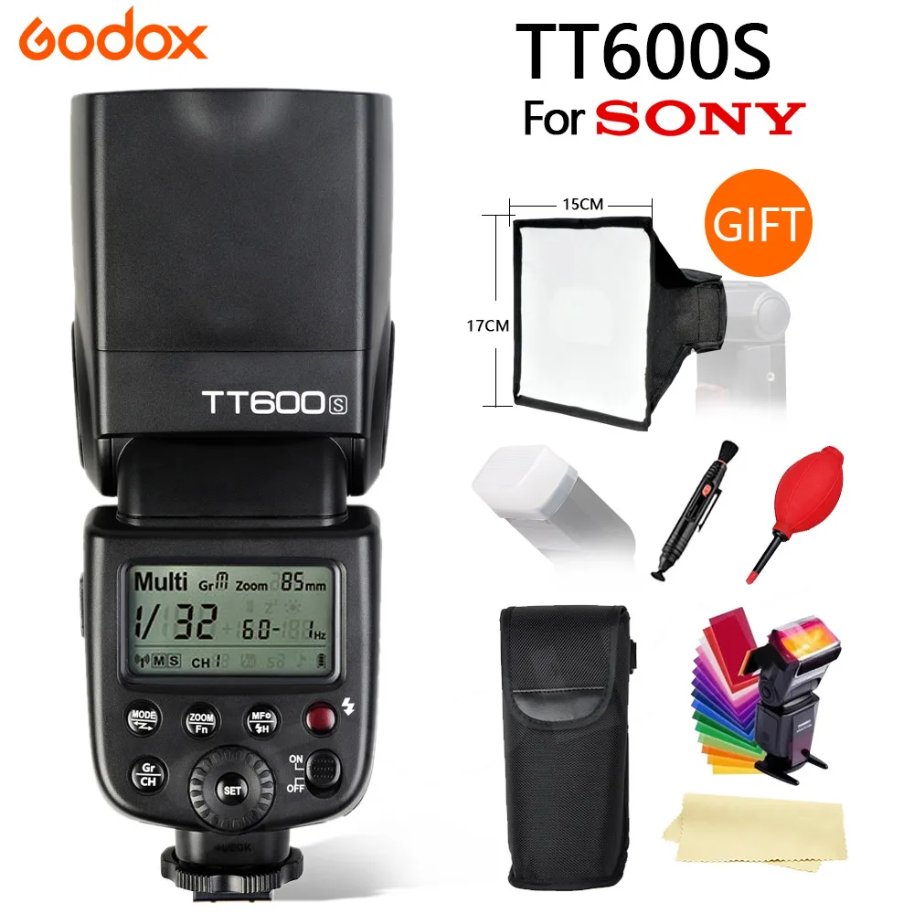 Godox TT600S Flash 2.4G Wireless X system GN60/High Speed Sync 1/8000s/0.1~2.6s recycle time Camera Flash For Sony A6000 Camera 