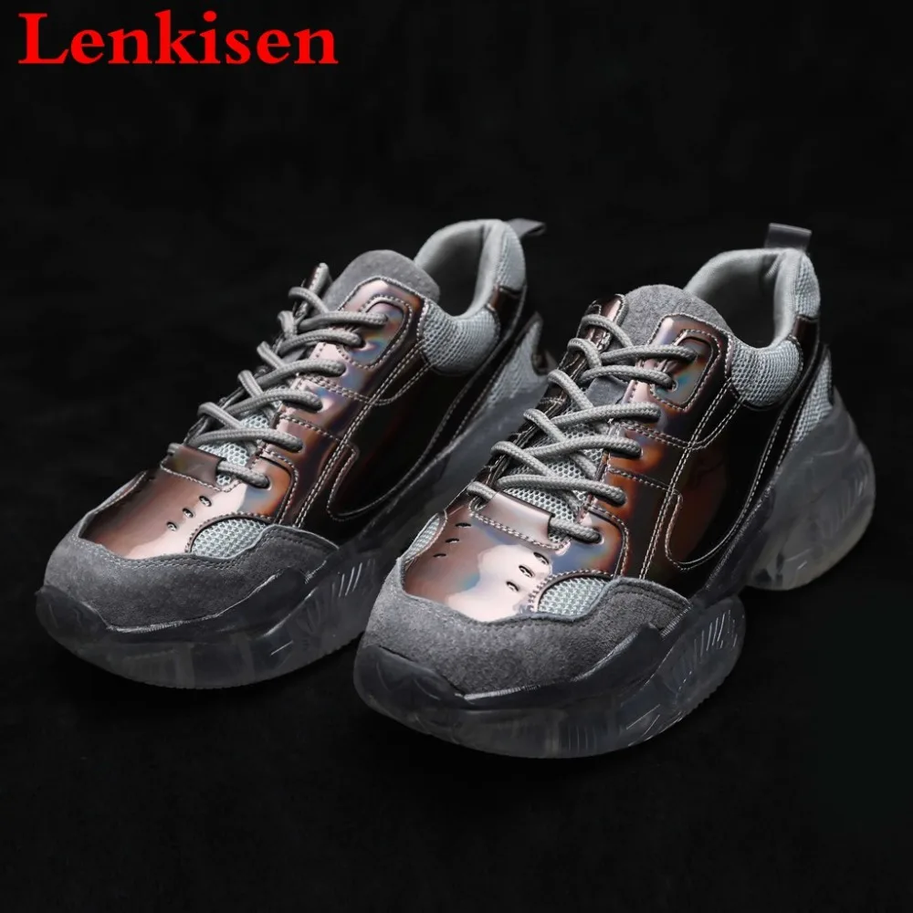 

Large size European design mixed colors breathable lace up sneakers med bottom vintage design casual shoes vulcanized shoes L72