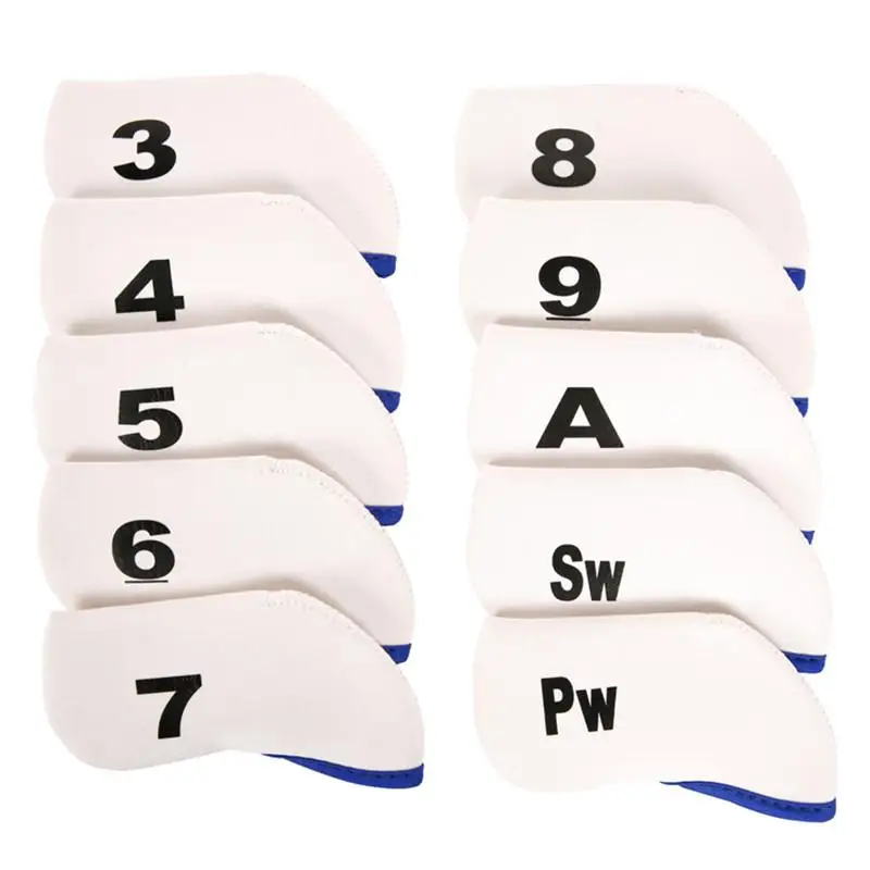 

Mounchain 10PCS/Set Black Golf Plain Headcover Iron Cover Set for Cleveland Ping Mizuno Adams