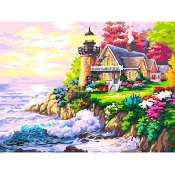 

5D Round Diamond Pattern Seaside Diamond Embroidery Diy Needlework Diamond Painting Cross Stitch Full Rhinestones