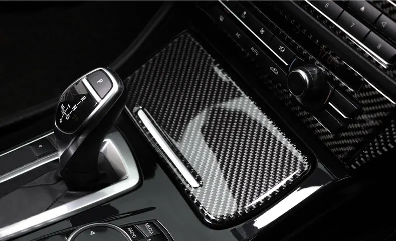 TPIC внутреннее покрытие из углеродного волокна Стикеры пепельница для машины панель для бардачка пепельница с крышкой автомобиля Наклейка для BMW F10 2011- авто аксессуары
