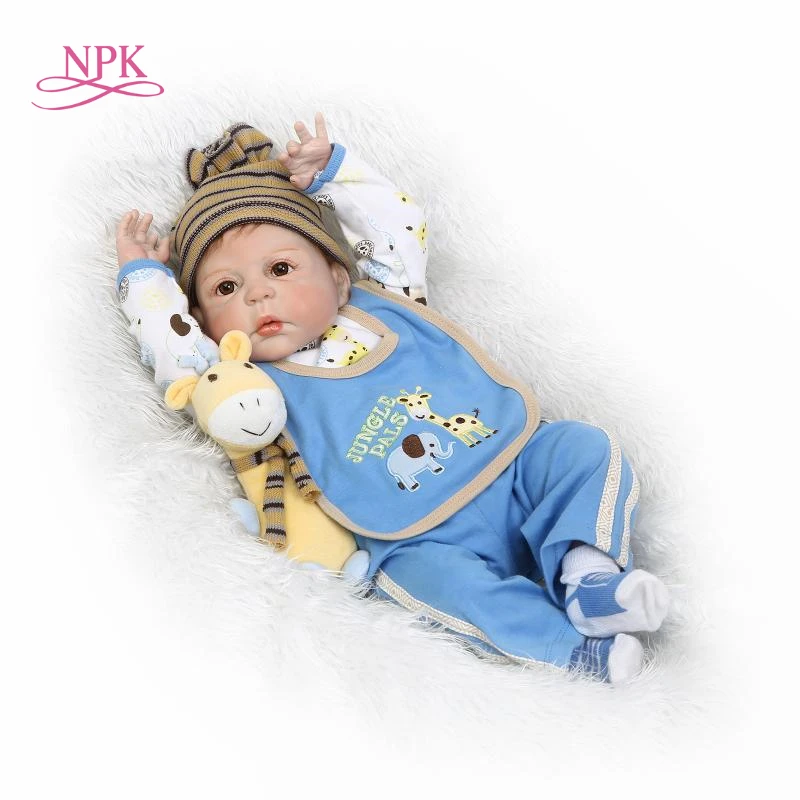 

NPK lifelike reborn baby doll full vinyl silicone boneca doll playmate for kids Birthday gift brinquedo