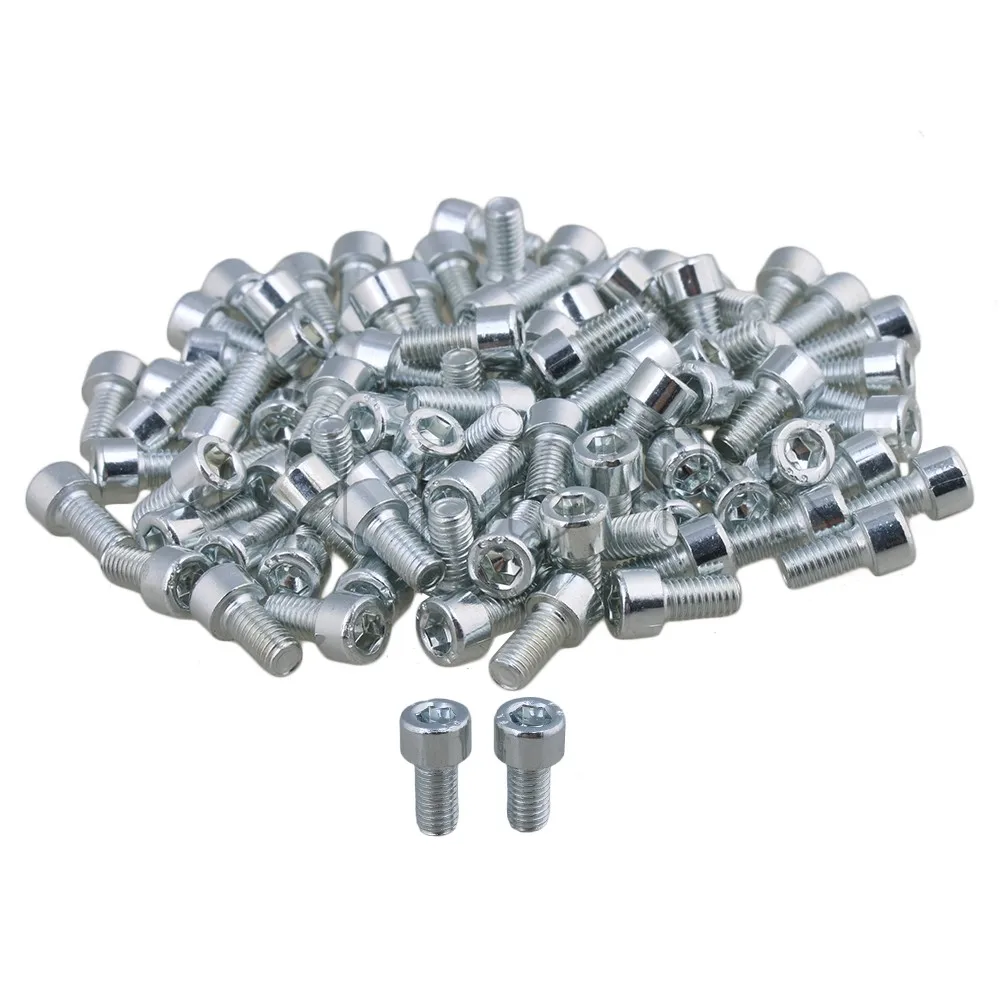 

CNBTR 100PCS M5 x 10 Silver Carbon Steel Hexagon Cap Head Socket Bolts Screw Cylindrical Cylinders Industrial Accessories