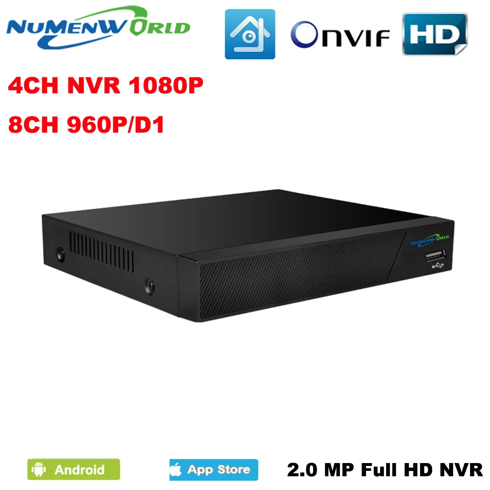 Numenworld 4CH 1080P сетевой видеорегистратор охранная система видеонаблюдения DVR NVR ONVIF H.264 сетевой видеорегистратор Регистраторы 4 канала Регистраторы для IP Камера системы