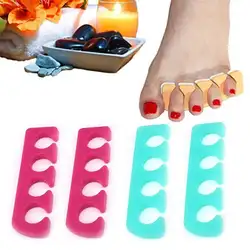2 шт Мягкий силиконовый разделитель для пальцев ног разделитель для маникюра педикюра инструмент случайный цвет