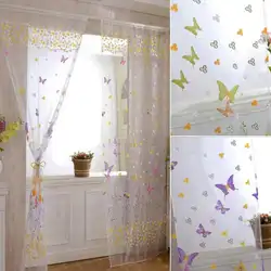 Бабочка Тюль окна шторы вуаль чистой шарф подзоры украшения дома поставка