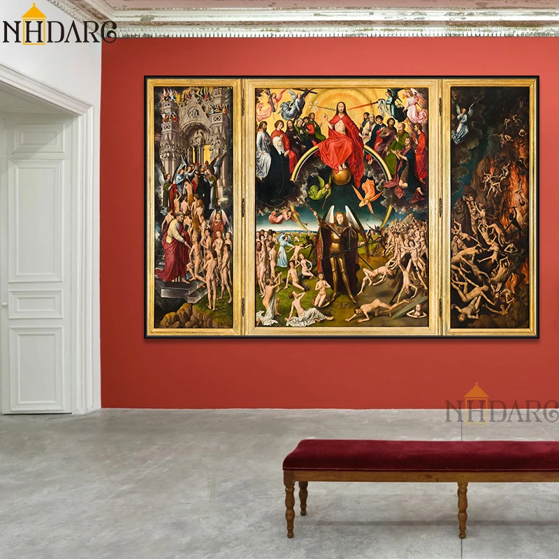 Classic Canvas Art Print Painting Poster Last Judgement By Hans Memling Wall Art Wall Pictures For Living Room Home Decor Cuadro Painting Calligraphy Aliexpress