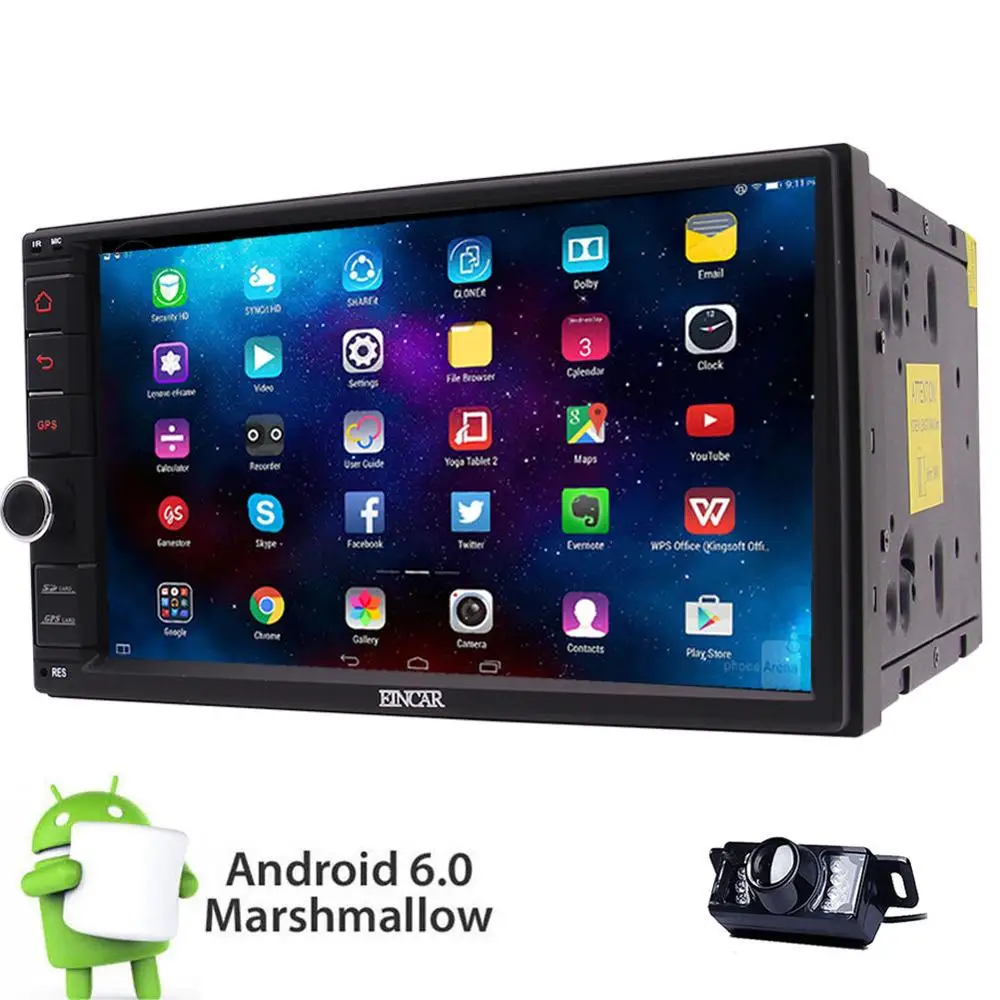 Android 6.0 Double Din Car Radio Stereo GPS Wifi 3G OBD2 HD No DVD Do