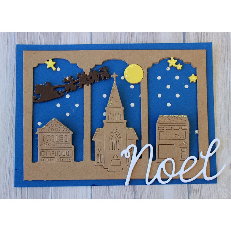 

Ancient Castle Metal Cutting Dies Stencil for DIY Scrapbook Album Christmas Embossing Paper Cards Decoration Crafts Template