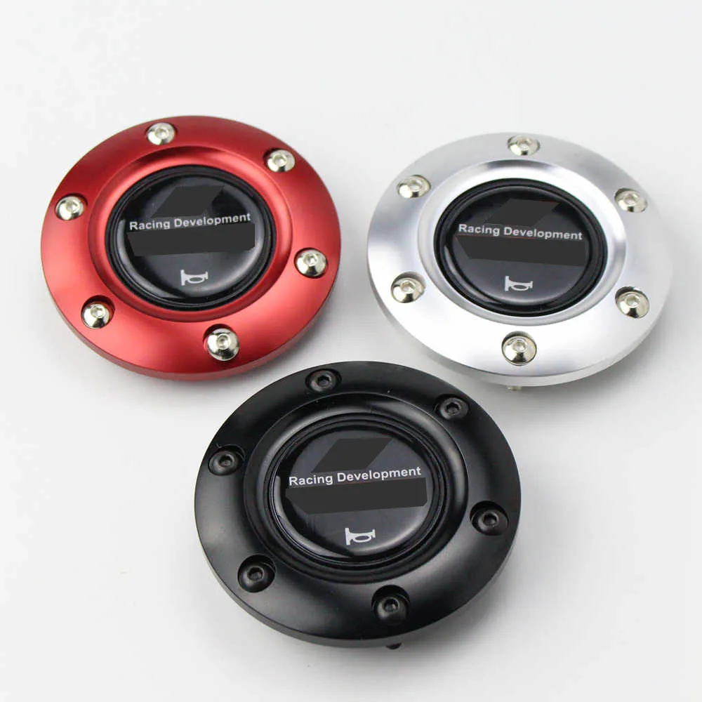 

Car Styling Racing Steering Wheel Horn Button Speaker Control Cover + Aluminum Black/Red/Silver Edge