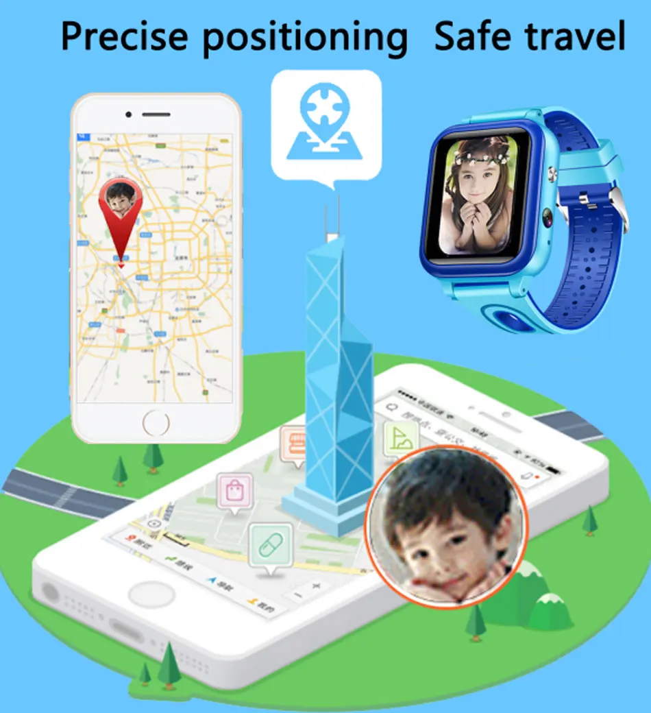 SALFRESA L60 Children Smart Watch Waterproof IP67 Color Touch Screen 1.33'' Baby Safety Kids AGPS LBS Smart Bracelet for Child-10
