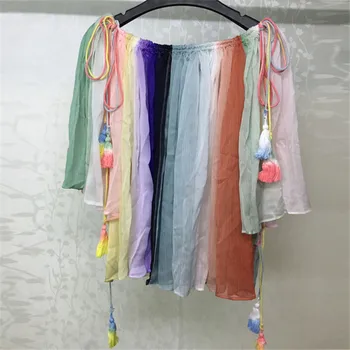 

Women Blouse Tops Summer 2018 Fashion Loose Style Blouse Women Butterfly Sleeve Blouse