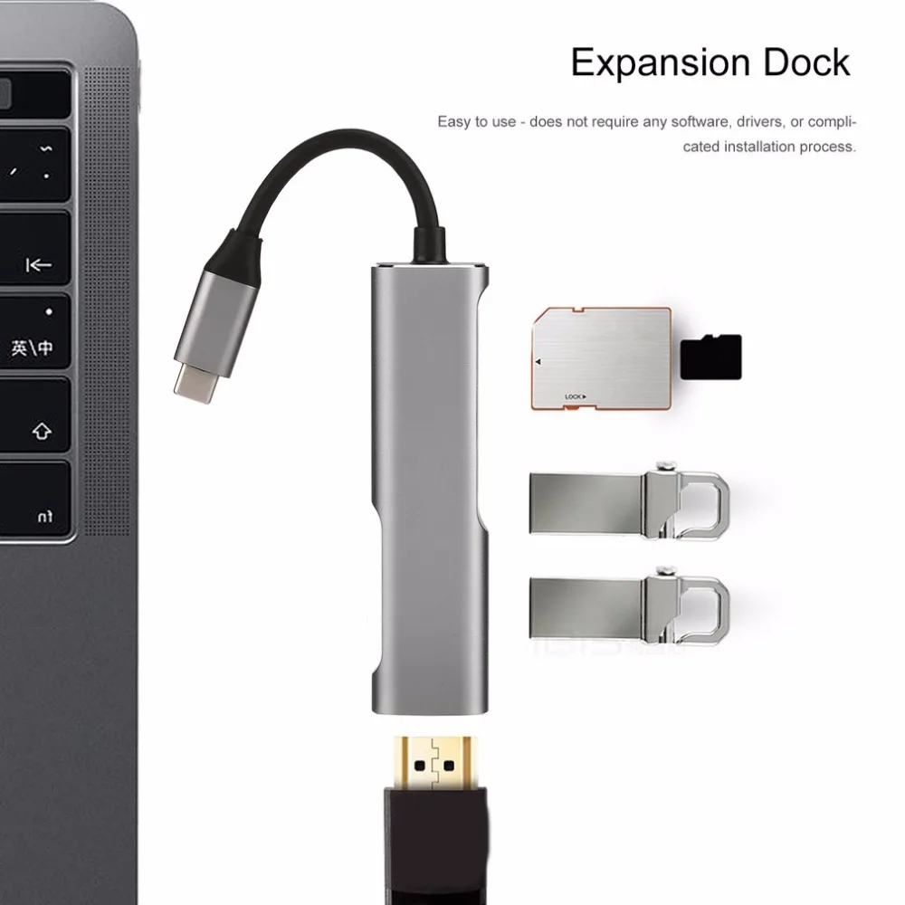 USB 3 1 Type C To 4K HDMI HUB Type C Adapter Thunderbolt 3 Convertor USB 2