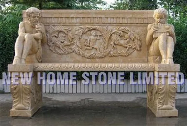 Hand Sculptures Marble Natural Stone Garden Benches Figure Statue