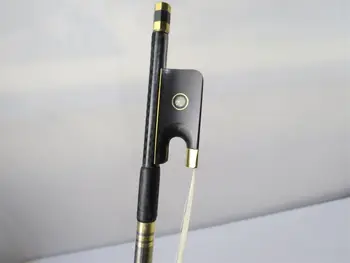 

1pcs ebony frog Strong plaid black Carbon fiber VIOLA bow,Copper Mounted