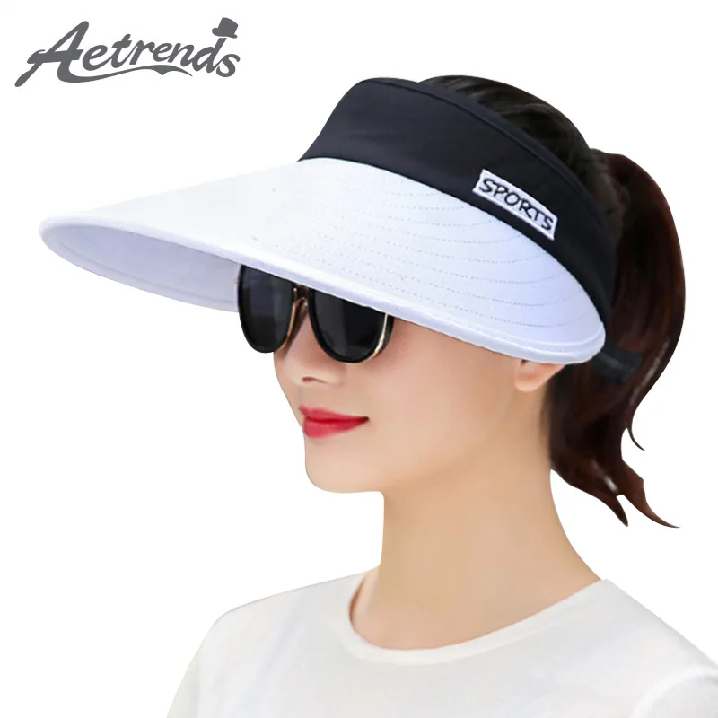 [AETRENDS] летние длинные козырьки UPV50 Защита от солнца Спорт на открытом воздухе шапки для мужчин и женщин пустой топ шапки козырек шляпа Z-6442