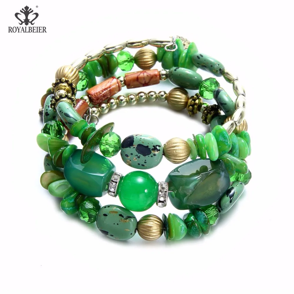 RoyalBeier Drop Shipping Nature Stone Bracelet Multilayer Women