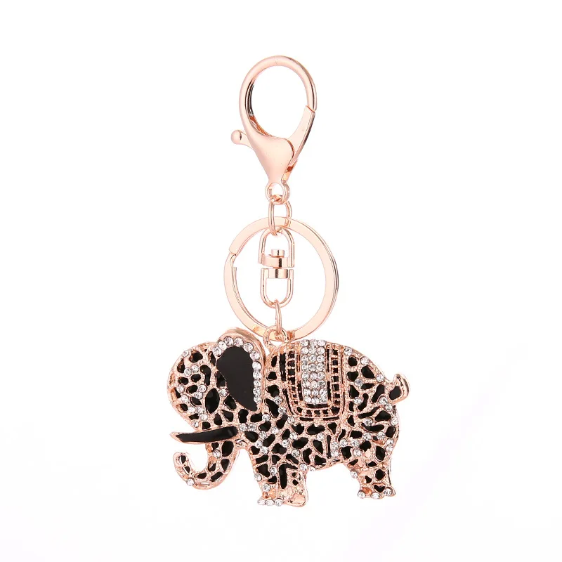 

Charm Pendant Lucky Mascot Elephant Keychain Bling Keyring Bag Purse Buckle Car Keys Holder Jewelry Gift for Women Wholesale