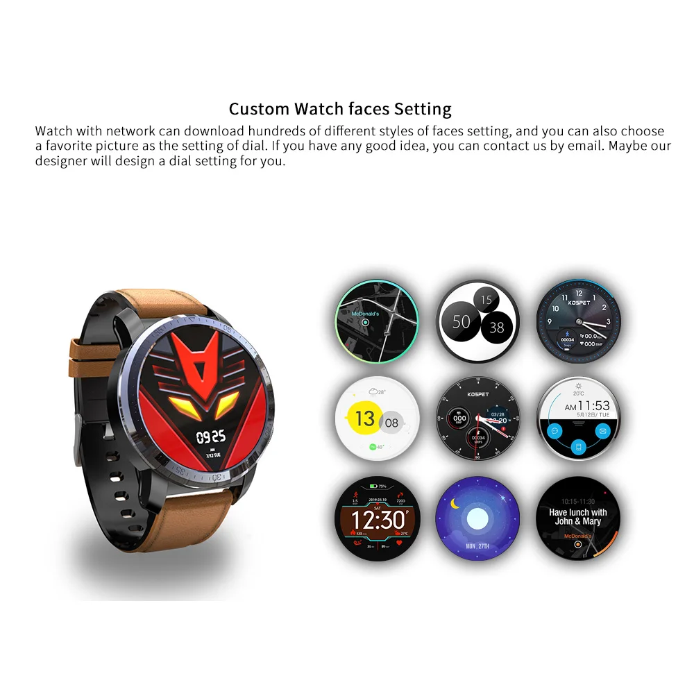  NEUE Kospet Optimus Pro Smartwatch Telefon Mit GPS 4G Uhr Telefon Wasserdicht Android 7.1 2GB 16 GB