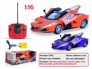 

Best price 1:16 RC Car laferarri 2.4G Remote Control sound and light one key open doors sports racing Vehicle Electronic Toys