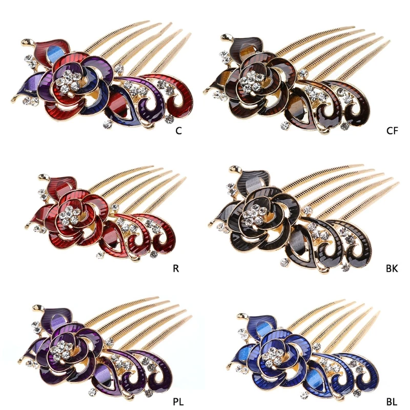 

1 Set Lovely Bride Inserted Comb Plate Made Diamond Hair Comb Brush Hair Accessories Hair Clip Hairbrush Hairdressing Tool