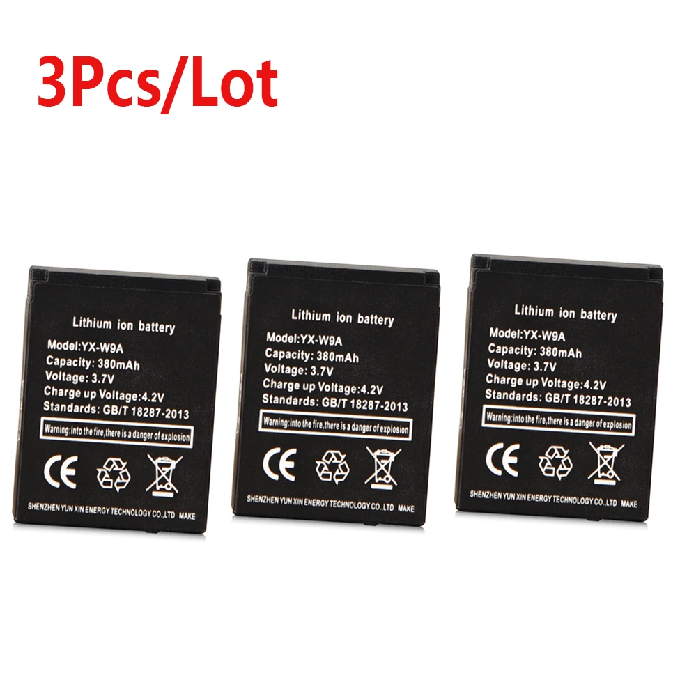 

For A1 DZ09 3pcs/lot 380mAh Rechargeable Battery For Smart Watch dz09 A1 SmartWatch Phone Replacement Battery 2018 New