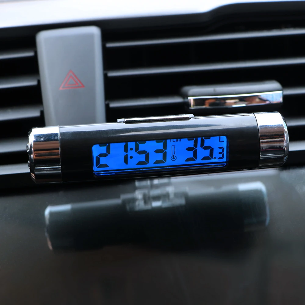 2 в 1 автомобильные часы с термометром и ЖК дисплеем|car accessories time|car backlightdigital auto clock |