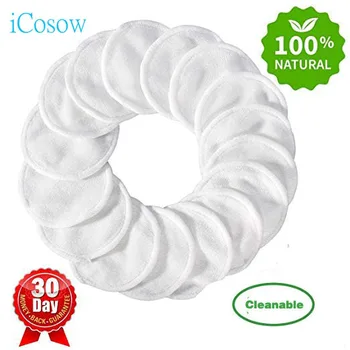 

iCosow 14pcs Reusable Cotton Pads Make up Facial Remover Wipe Pads Nail Art Cleaning Pads Washable