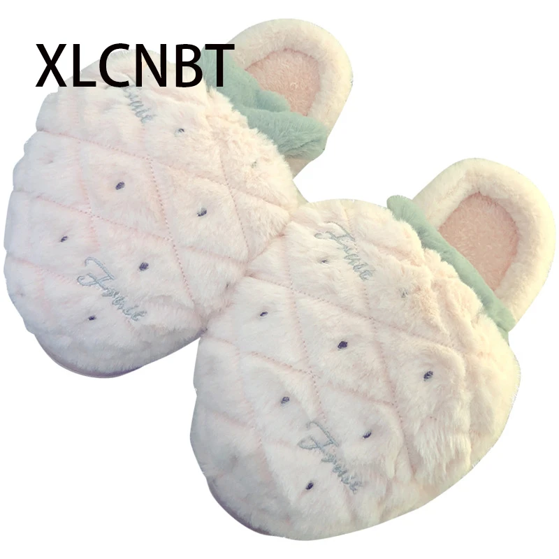

Cute indoor cotton slippers ladies winter non-slip thick-soled student girl cartoon creative home winter shoes fruit slipper
