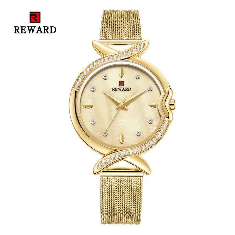 

Fashion Rhinestone Watches Women Luxury Brand Steel Mesh Bracelet Watches Ladies Quartz Dress Crystal Watches Gold Reloj Mujer