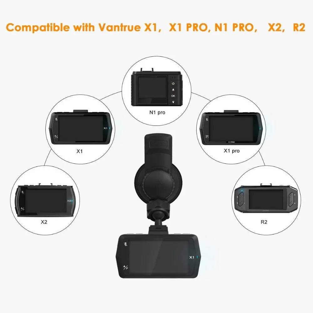 VANTRUE X4/X1 Pro/X1/R2/N1 Pro Dash Cam Mini USB порт Автомобильный держатель на присоске с gps-приемником(для Windows& Mac