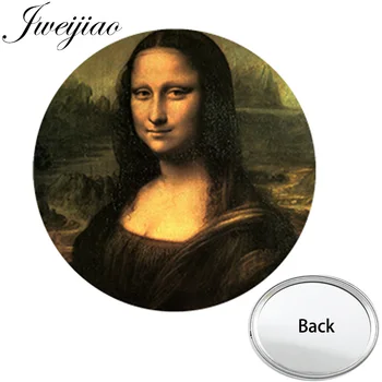 

JWEIJIAO Mona Lisa Portrait of character Pocket Mirror Famous Oill Paintings Women Compact Portable Makeup Vanity Hand Mirrors